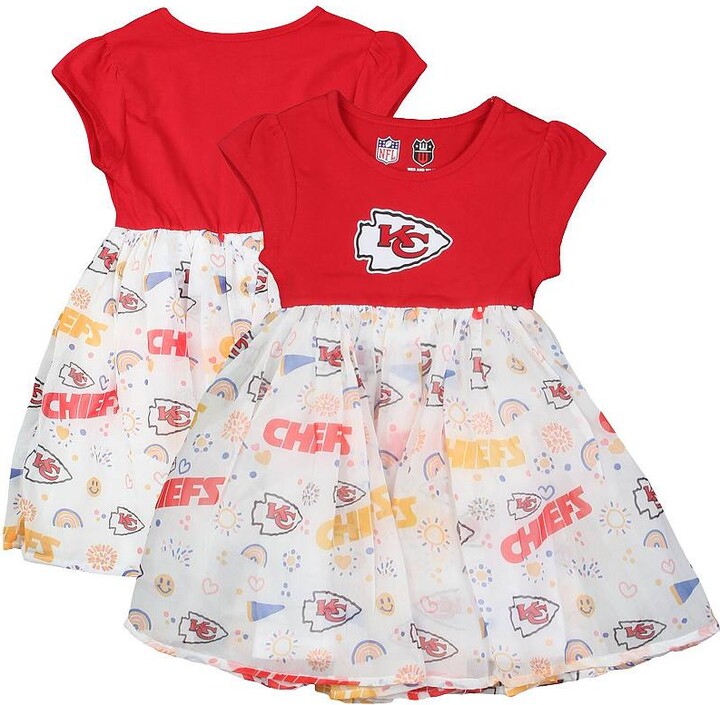 Girls Toddler Wes & Willy Red Kansas City Chiefs Princess Dress