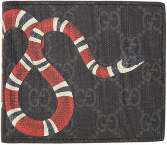 black gg supreme snake wallet