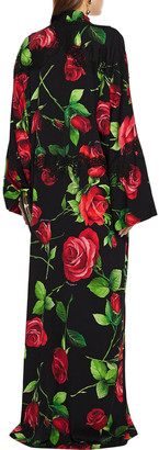 Dolce & Gabbana Lace-trimmed Floral-print Silk-blend Maxi Dress