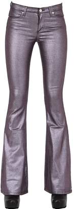 Stretch Flared Coated Cotton Pants