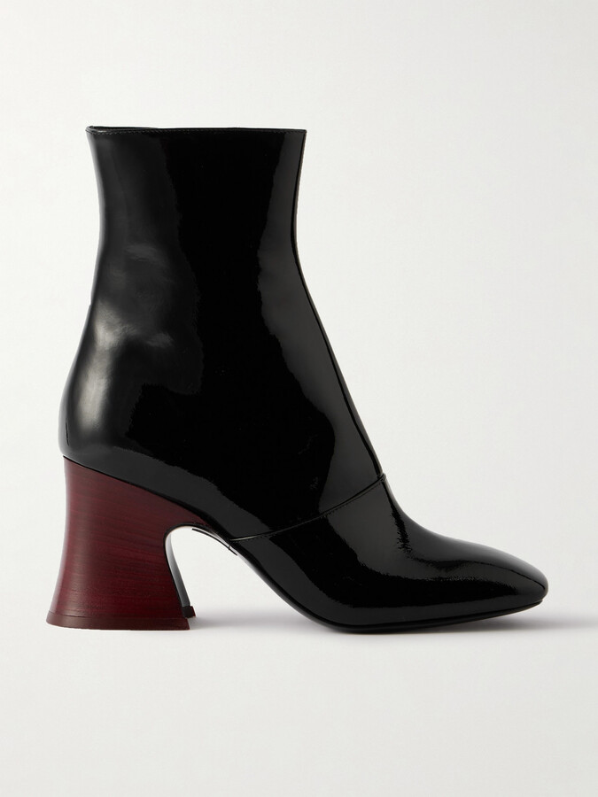Chloé Janis Patent-leather Ankle Boots - Black