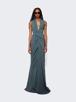 Abito Ruched V-neck Wrap Gown Teal 