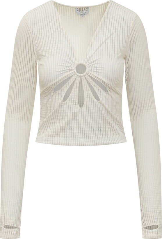 Collina Strada Sheer Sucker Long Sleeve Top