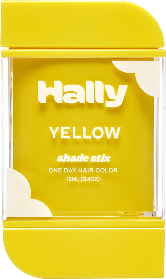Hally Hair Shade Stix, Patent-Pending Temporary Hair Makeup, Yellow, Vegan, 12 ml