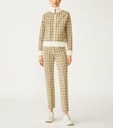 Thumbnail for your product : Tory Burch Yarn-Dyed Double Knit Track Pants | Beige Groove Plaid | L
