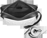 Thumbnail for your product : DKNY Debossed Logo Cream/Black Leather Crossbody Bag