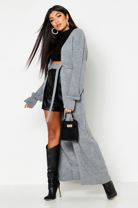 boohoo Oversized Belted Knitted Cardigan