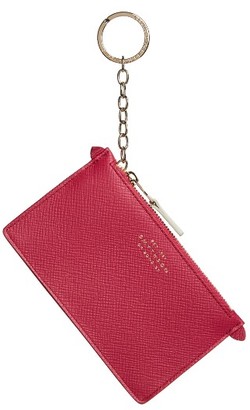 Smythson Women's Calfskin Leather Zip Pouch With Key Ring - Pink