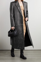 Thumbnail for your product : Alexander Wang Belted Distressed Leather Coat