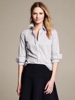Thumbnail for your product : Banana Republic Fitted Non-Iron Variegated Stripe Shirt