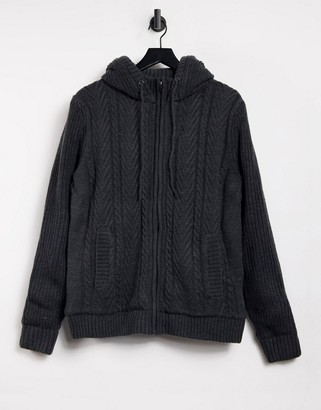hooded sherpa sweater
