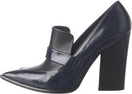 Celine Leather T-Strap Pumps Blue Semi-Pointed Toes Includes Dust Bag Unfortunately, due to restrictions, this item may not be eligible for shipping in all areas.