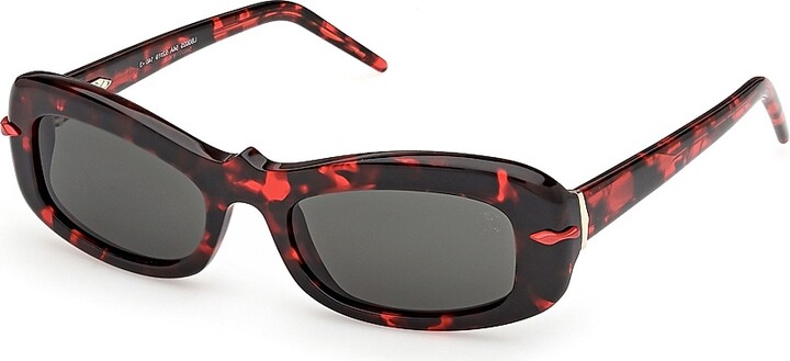Christian Louboutin Women's Kate 52MM Rectangular Sunglasses - Red Black