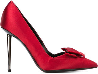 Tom Ford steel stiletto heel pumps - women - Silk/Calf Leather/Leather/Steel - 36
