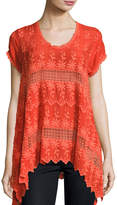 Thumbnail for your product : Johnny Was Lilano Short-Sleeve Georgette Tunic