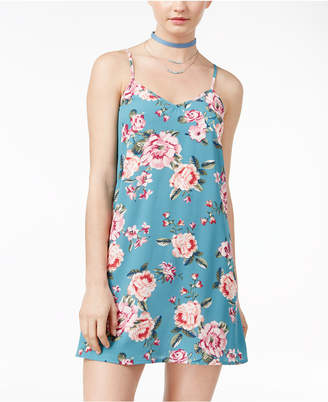 Teeze Me Juniors' Floral-Print Slip Dress
