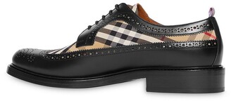 Burberry Brogue Detail Leather and Vintage Check Derby Shoes