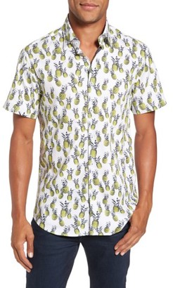 Stone Rose Men's Pineapple Print Sport Shirt