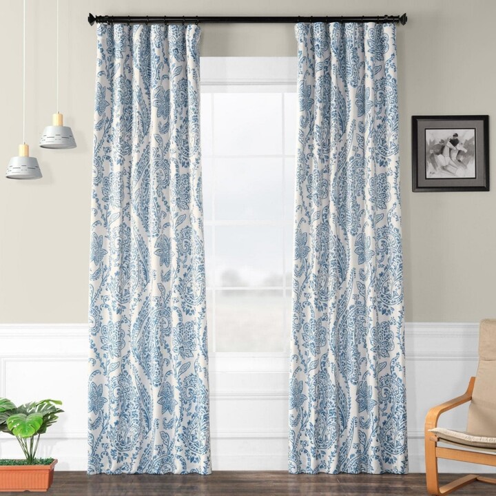 Half Price Drapes Tea Time Floral Room Darkening Curtain