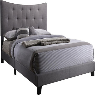 Red Barrel Studio Contemporary Casual Style  Queen Bed In Gray Fabric Box Spring Required