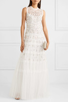 Thumbnail for your product : Needle & Thread Ruffled Embellished Tulle Gown - Ivory