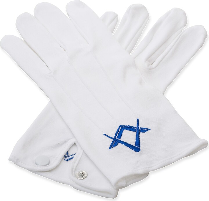 THE MASONIC COLLECTION Masonic Freemasons Mens White Cotton Gloves