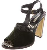 Thumbnail for your product : Dries Van Noten Snakeskin-Trimmed Sandals