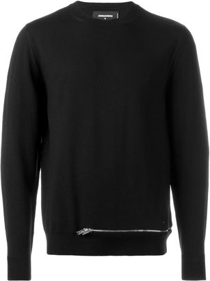 DSQUARED2 zip bottom knitted jumper