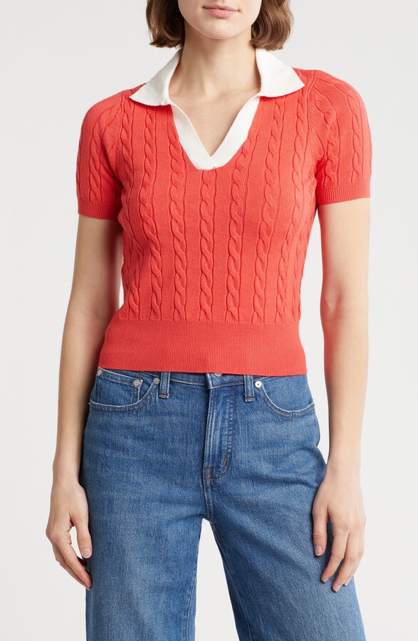 Love by Design Ivy Short Sleeve Polo Sweater