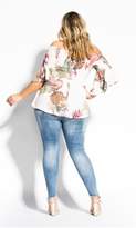 Thumbnail for your product : City Chic Citychic Paradise Palm Top - blush