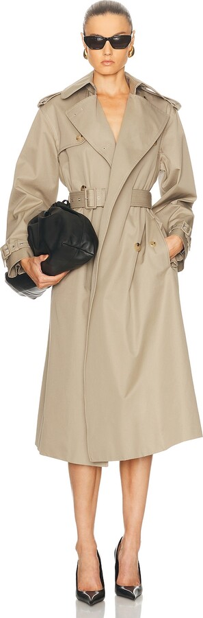 Alexander McQueen Trench Coat in Taupe