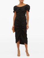 Thumbnail for your product : Brock Collection Ruched Satin Midi Dress - Black