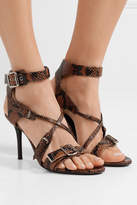 Thumbnail for your product : Chloé Scottie Snake-effect Leather Sandals - Snake print