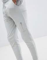 Thumbnail for your product : ASOS Design Skinny Joggers With Ma1 Pocket In Light Grey