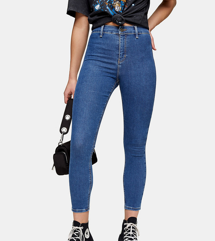 Topshop Petite Joni skinny jeans in mid stone - ShopStyle