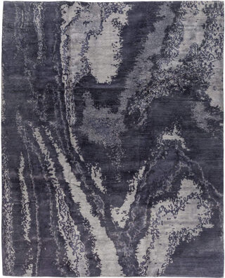 Tufenkian One-of-a-Kind Shoreline Abstract Hand-Knotted Blue/Gray Area Rug