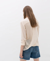 Thumbnail for your product : Zara 29489 Embellished Blouse With V Back
