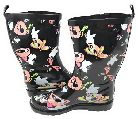 butterfly rain boots