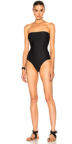 Thumbnail for your product : Cushnie Strapless Lace Back One Piece Swimsuit