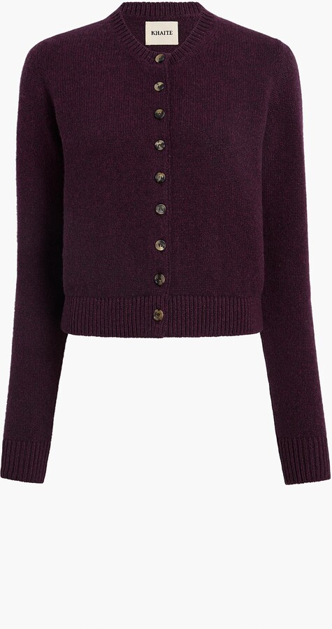 KHAITE Everheart Cardigan in Plum