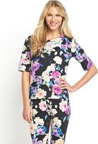 Thumbnail for your product : Love Label Black Floral Printed Scuba Top