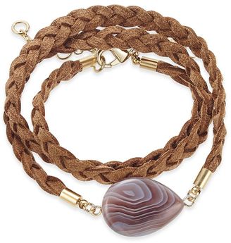 INC International Concepts Gold-Tone Semi-Precious Stone Braided Wrap Bracelet, Only at Macy's