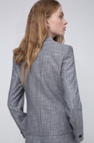 Thumbnail for your product : HUGO BOSS Regular-fit jacket in melange fabric with patterned lining