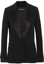 Thumbnail for your product : Tom Ford Satin-trimmed Cady Tuxedo Jacket - Black