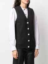 Thumbnail for your product : Ganni Crystal-Embellished Cashmere Waistcoat