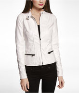 Thumbnail for your product : Express (minus The) Leather Peplum Seamed Moto Jacket