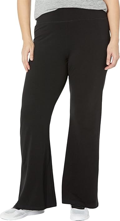 Jockey Active Plus Size Cotton Stretch Yoga Flare Pants (Deep Black)  Women's Casual Pants - ShopStyle