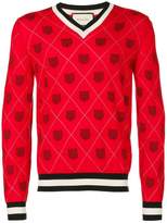 Thumbnail for your product : Gucci Tiger argyle sweater