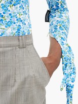 Thumbnail for your product : Vetements Glove-sleeved Floral-print Jersey Top - Blue White