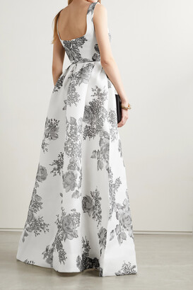Monique Lhuillier Floral-print Silk-gazar Gown - White